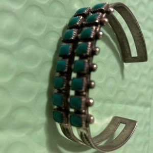 STERLING Santa Fe Style Turquoise Bracelet
